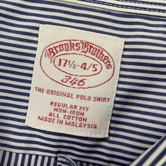 3/$10 Men’s Brooks Brothers Striped Collared Button Down Shirt neck size 17.5 - Picture 8 of 9